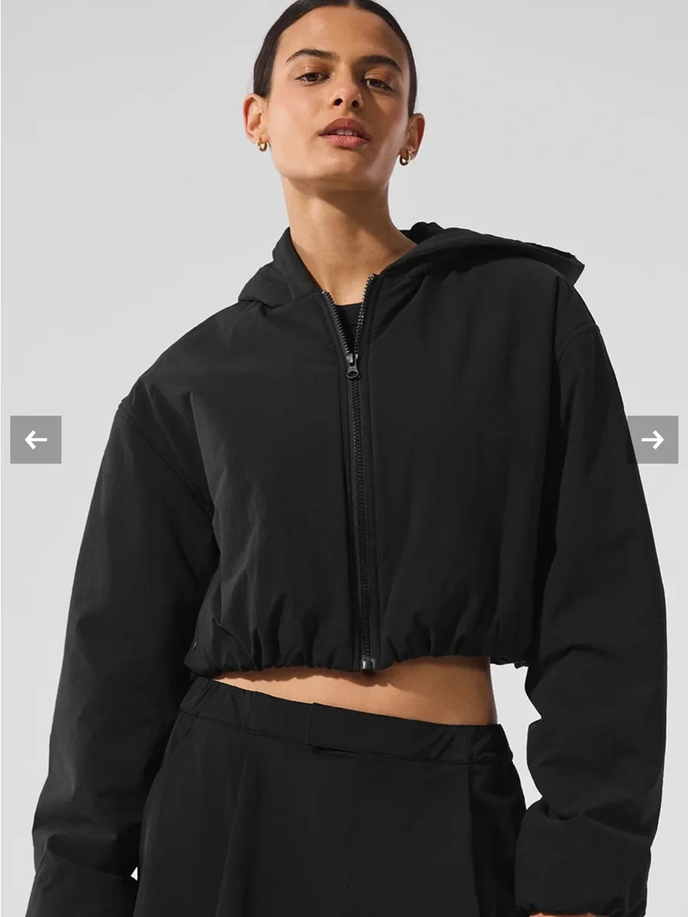 ALO Yoga Cropped Mountain Peak Full-Zip Hoodie